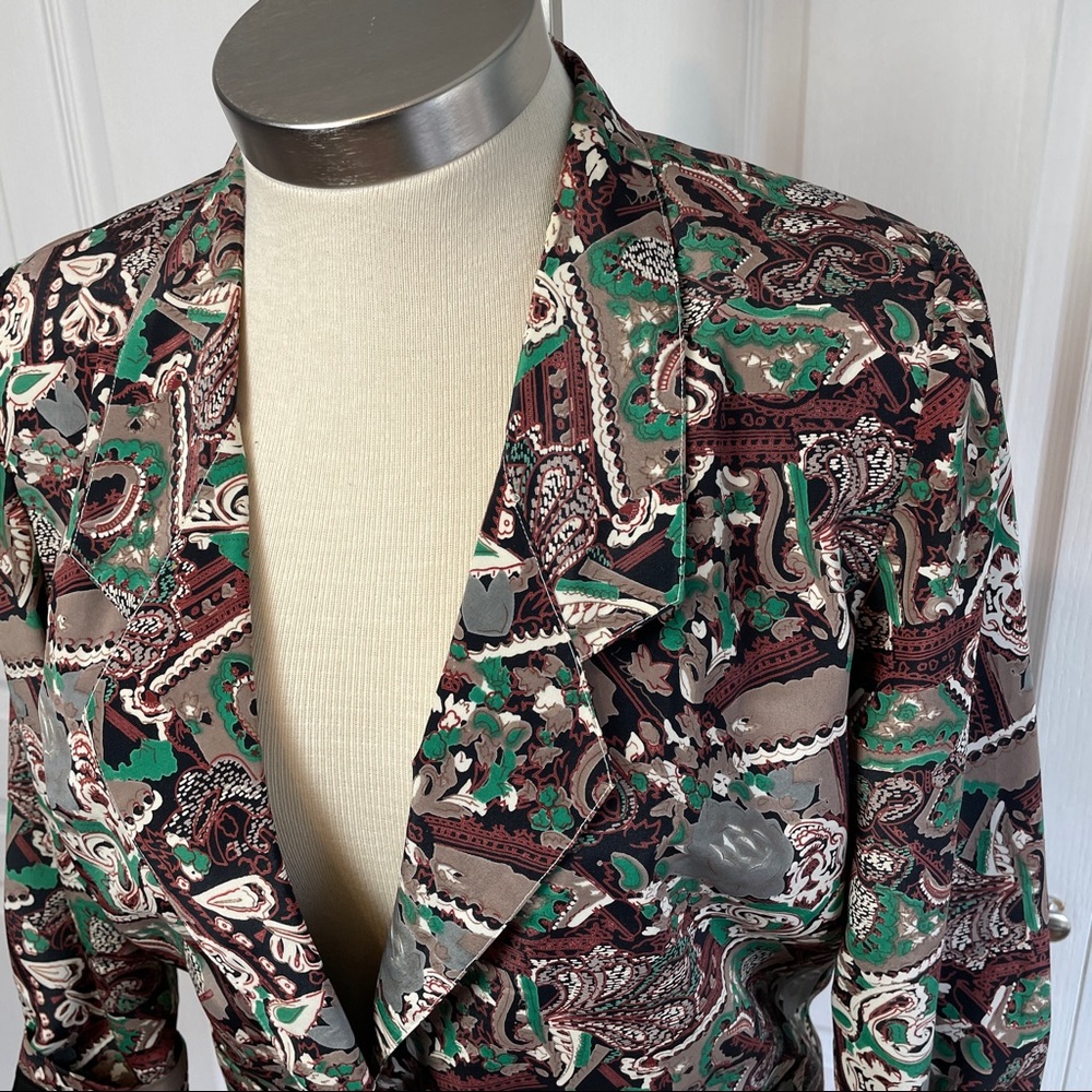 90s Print Blazer Artsy Abstract